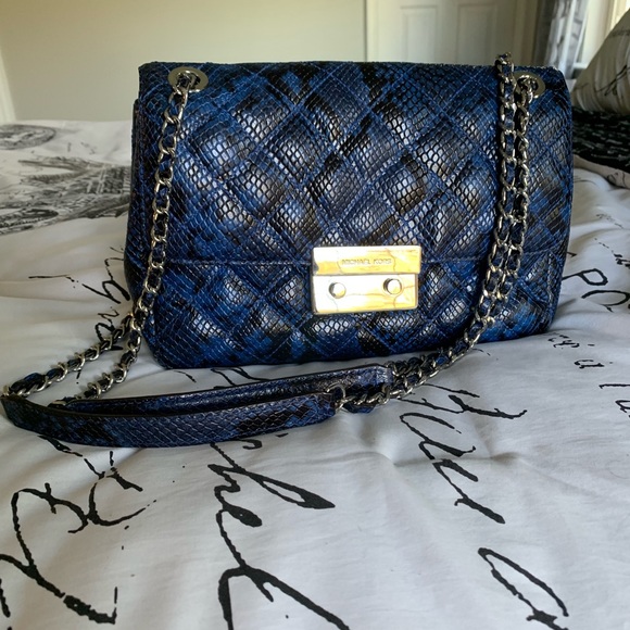 Michael Kors Sloan electric blue embossed leather - Picture 2 of 8